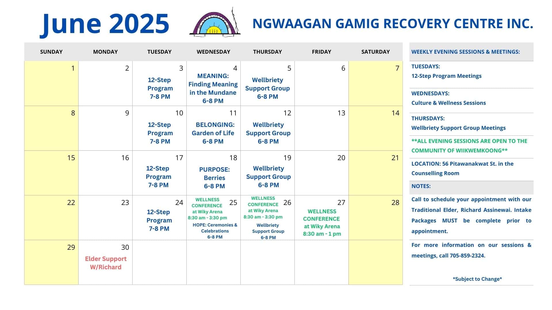 June Program Calendar